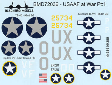 Blackbird BMD72036 1:72 USAAF at War Pt:1 B-17/Mosquito/Spitfire