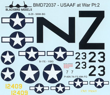 Blackbird BMD72037 1:72 USAAF at War Pt:2 B-29/B-17/P-40