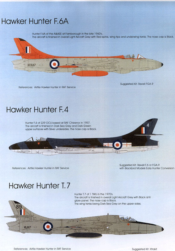 Blackbird BMD72039 1:72 RAF Hawker Hunters Pt:2 Decals