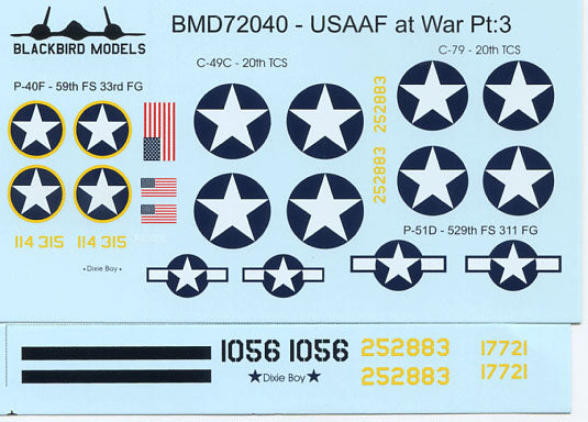 Blackbird Models BMD72040 1:72 USAAF at War Pt:3