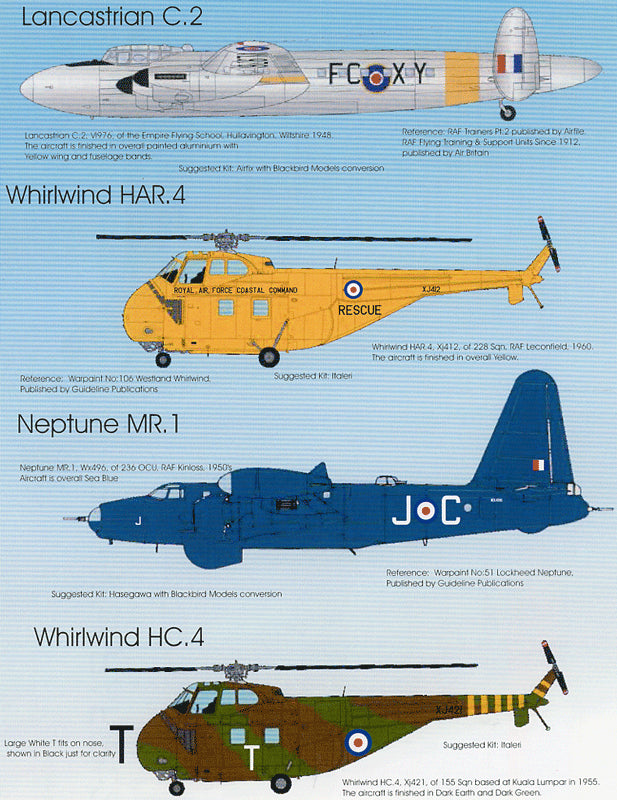 Blackbird BMD72044 1:72 RAF Post War Pt:2 Lancastrian/Whirlwind/Sabre