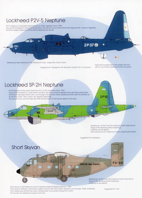 Blackbird BMD72048 1:72 Argentine Neptunes and Skyvan Decals