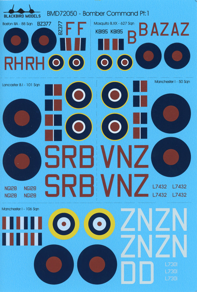 Blackbird BMD72050 1:72 RAF Bomber Command Pt:1 Decals