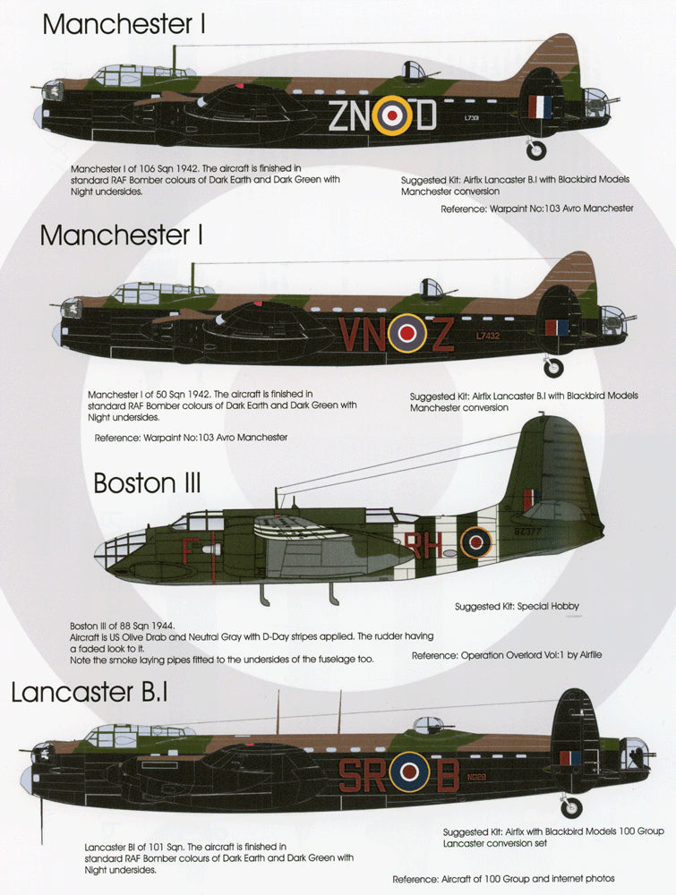 Blackbird BMD72050 1:72 RAF Bomber Command Pt:1 Decals