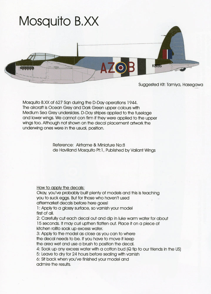 Blackbird BMD72050 1:72 RAF Bomber Command Pt:1 Decals