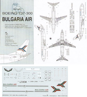 Boa Decals BOA14403 1:144 Boeing 737-300 BULGARIA AIR LZ-BOM