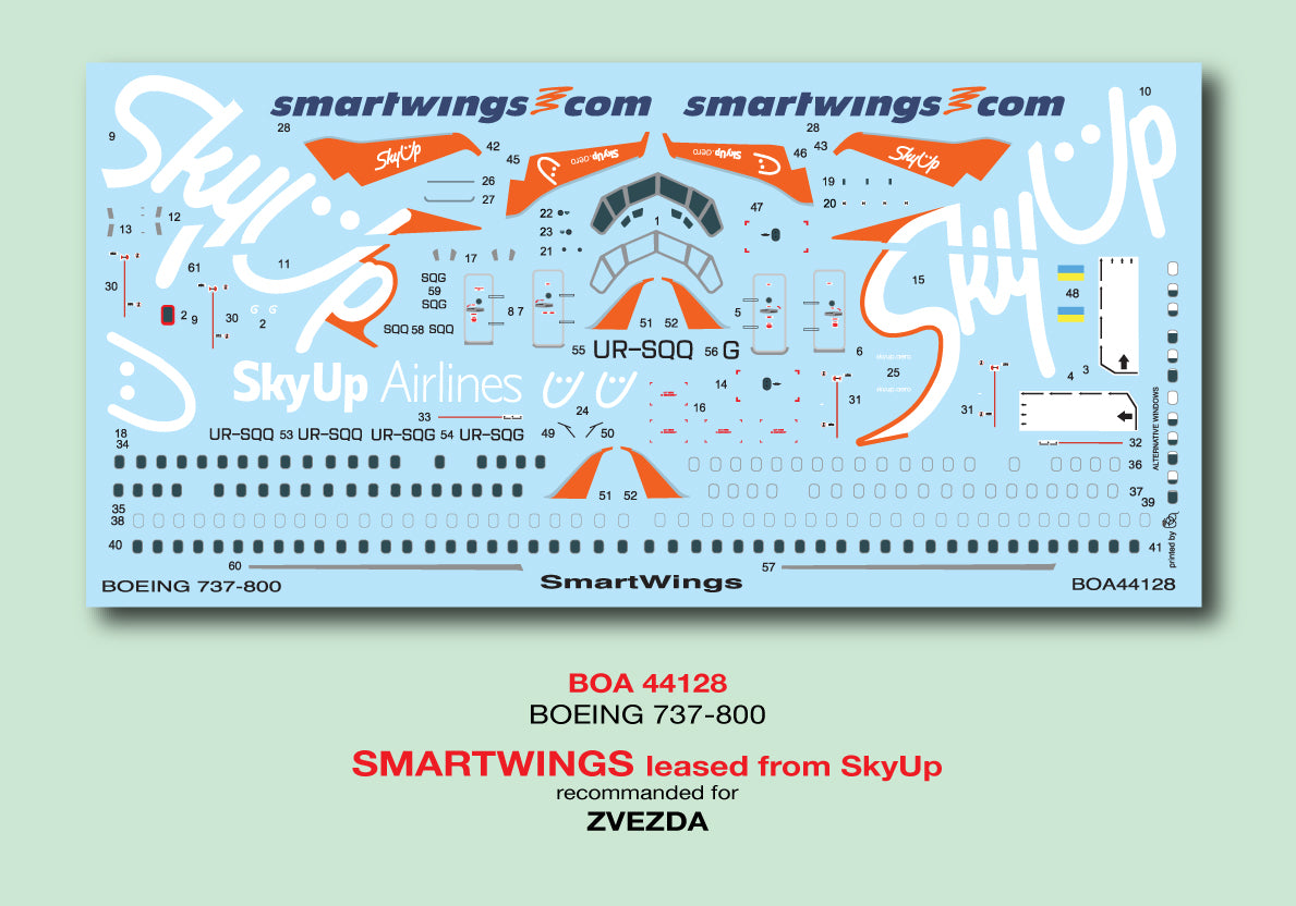 Boa Decals BOA144128 1:144 Boeing 737-800 Smartwings SkyUp