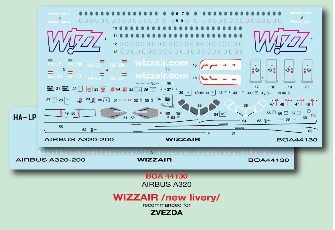 Boa Decals BOA144130 1:144 Airbus A340 Wizzair new scheme
