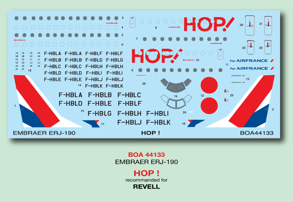 Boa Decals BOA144133 1:144 Embraer ERJ-190 HOP!