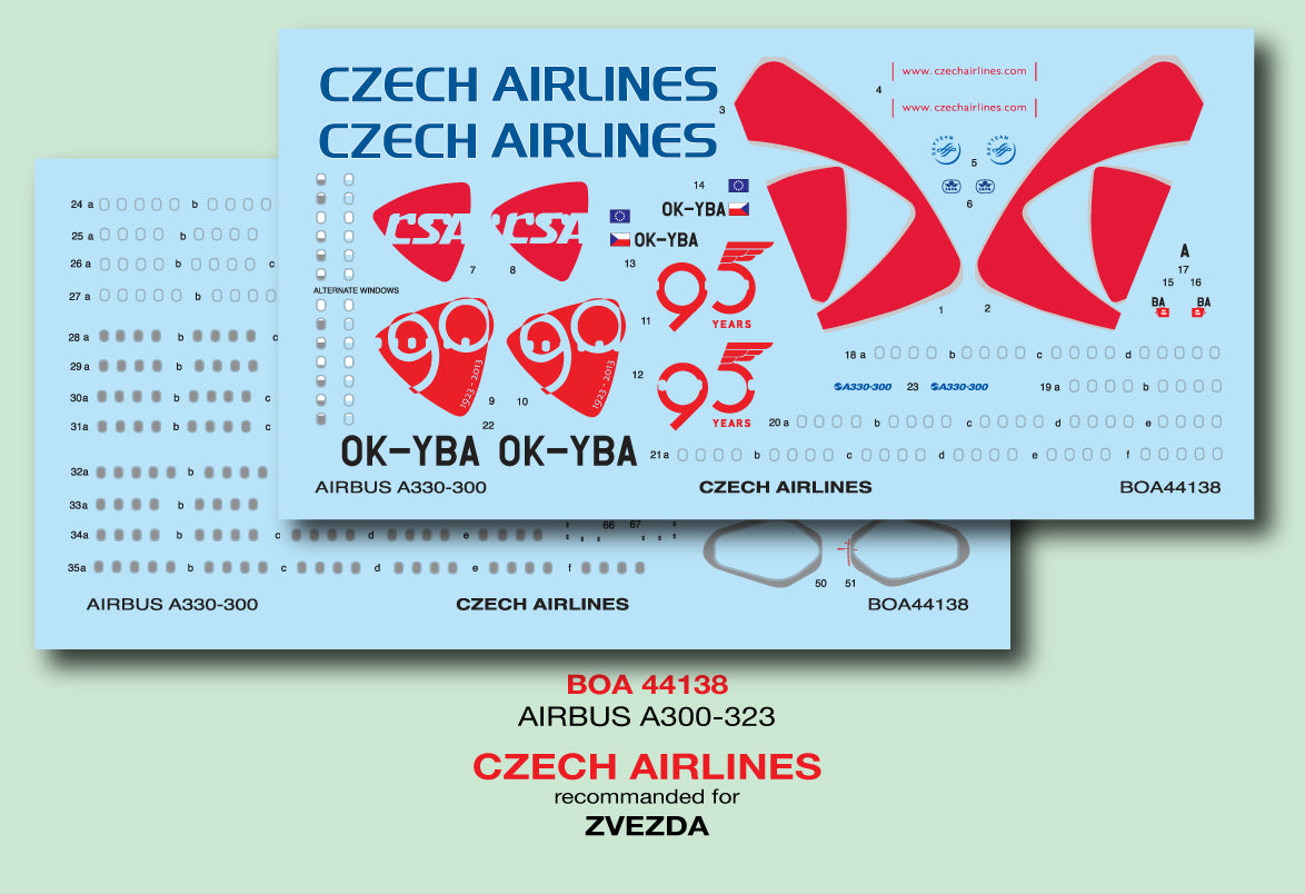 Boa Decals BOA144138 1:144 Airbus A-330-323 Czech Airlines