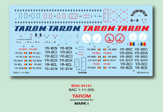 Boa Decals BOA144141 1:144 BAC 1-11-500 TAROM