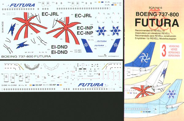 Boa Decals BOA14416 1:144 Boeing 737-800 FUTURA Air Lines 3 versions