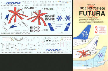 Boa Decals BOA14416 1:144 Boeing 737-800 FUTURA Air Lines 3 versions