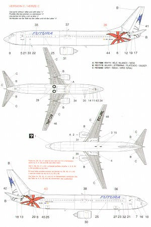 Boa Decals BOA14416 1:144 Boeing 737-800 FUTURA Air Lines 3 versions