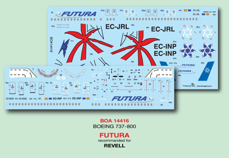 Boa Decals BOA14416 1:144 Boeing 737-800 FUTURA Air Lines 3 versions