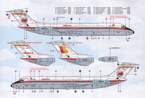 Boa Decals BOA14438 1:144 Douglas DC-9-32 Iberia Old Livery
