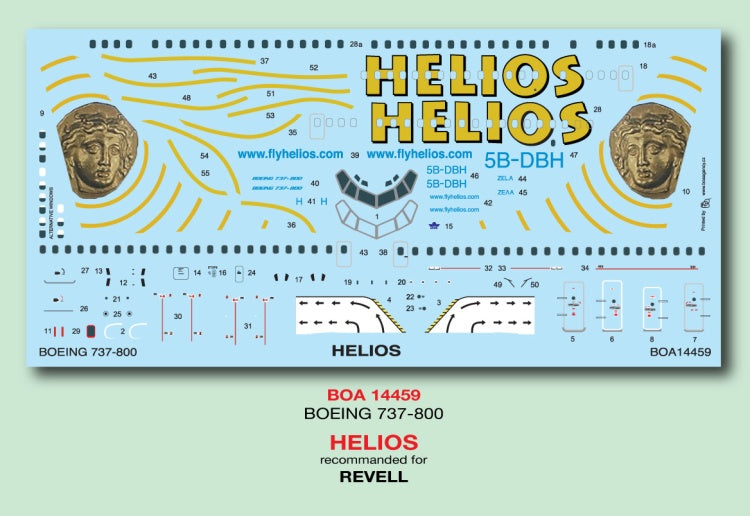 Boa Decals BOA14459 1:144 Boeing 737-800 HELIOS