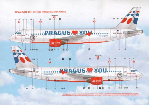 Boa Decals BOA14475 1:144 Airbus A320 Holiday Czech Airlines