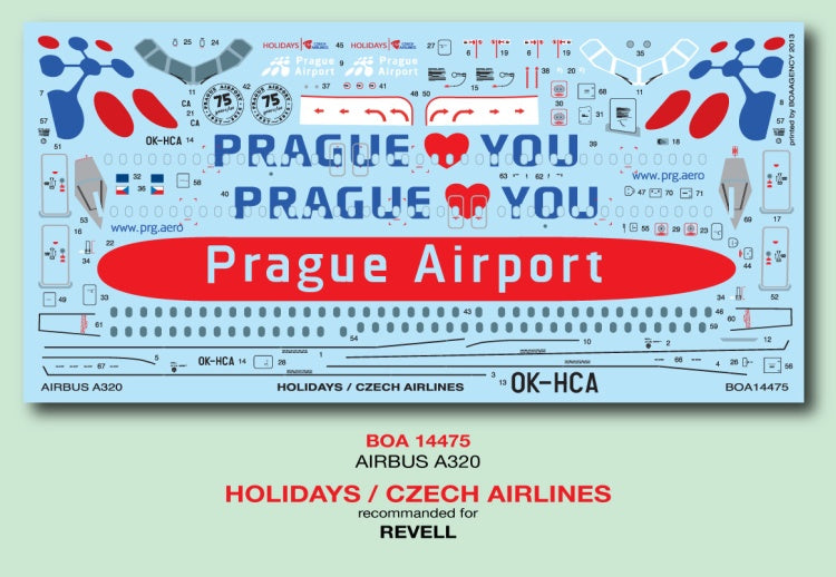 Boa Decals BOA14475 1:144 Airbus A320 Holiday Czech Airlines