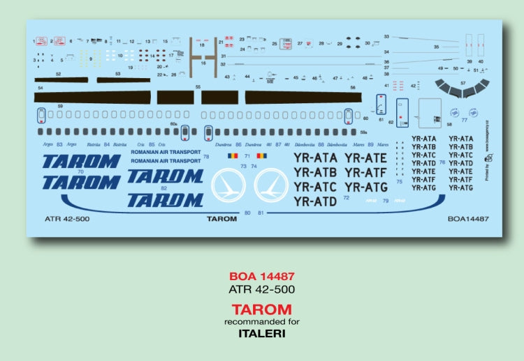 Boa Decals BOA14487 1:144 ATR ATR-42-500 TAROM