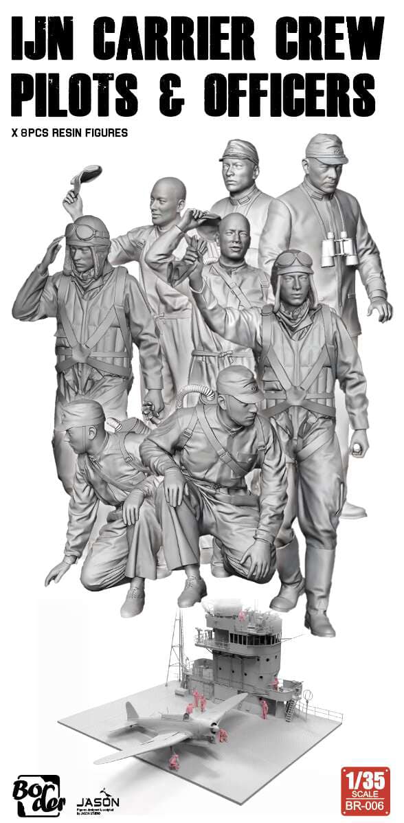 Border Model BR-006 1:35 Japanese Naval Officers & Pilots Figures