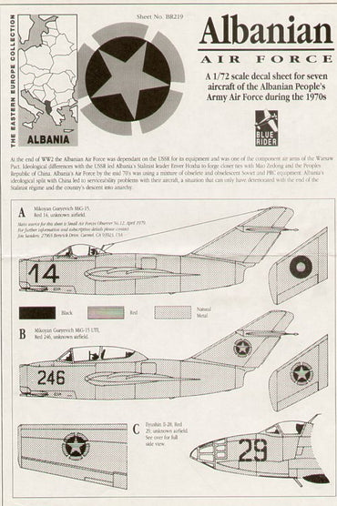 Blue Rider BR219 1:72 Albanian Air Force 1970s