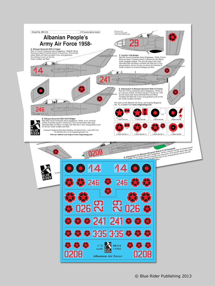 Blue Rider BR219 1:72 Albanian Air Force 1970s