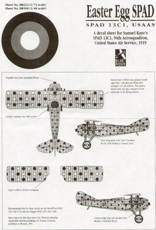 Blue Rider BR222 1:72 Spad 13C