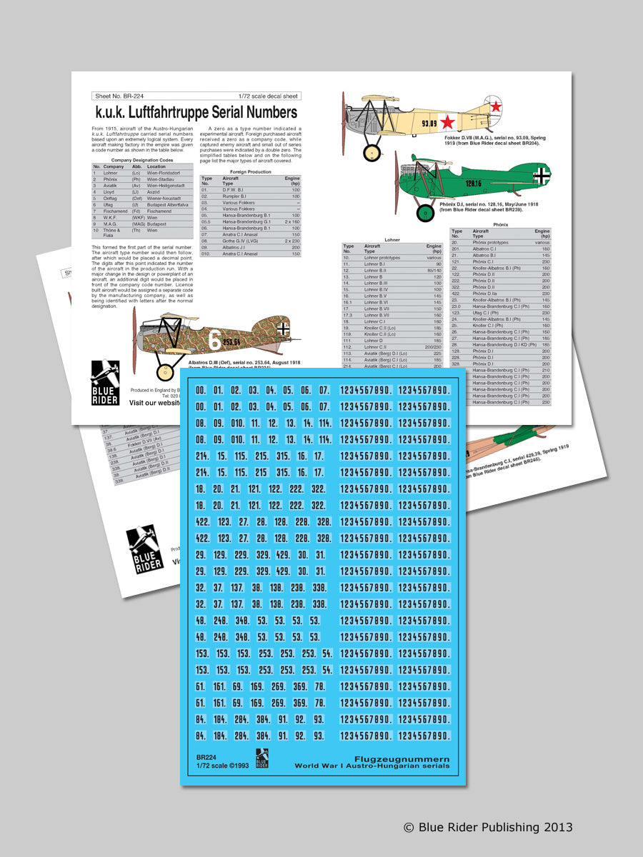 Blue Rider BR224 1:72 WWI Austro-Hungarian serials 1916-1918