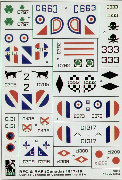 Blue Rider BR226 1:72 Curtiss Jennies in the USA and Canada