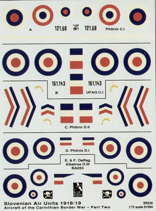 Blue Rider BR230 1:72 Carinthian Air War Slovenian Air Units Part 2.