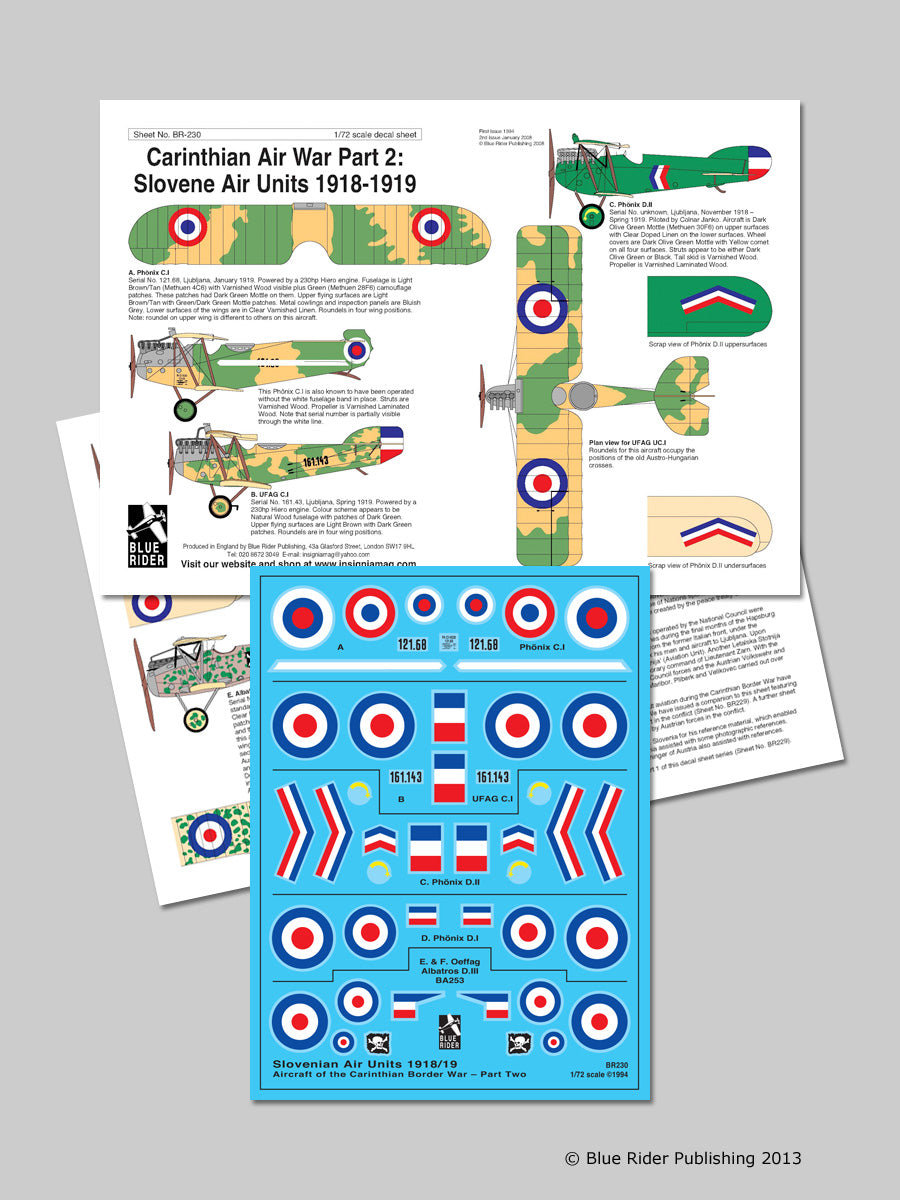 Blue Rider BR230 1:72 Carinthian Air War Slovenian Air Units Part 2.