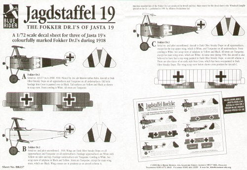 Blue Rider BR237 1:72 Fokker Dr.I Triplane