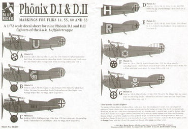 Blue Rider BR239 1:72 Phonix D.I and D.II Markings