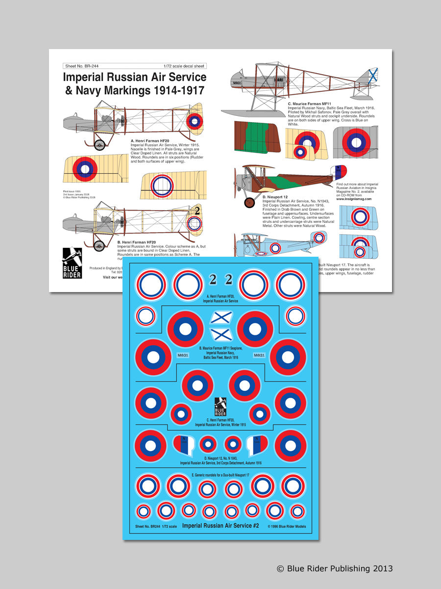 Blue Rider BR244 1:72 Imperial Soviet Air Service and Navy 1914-17