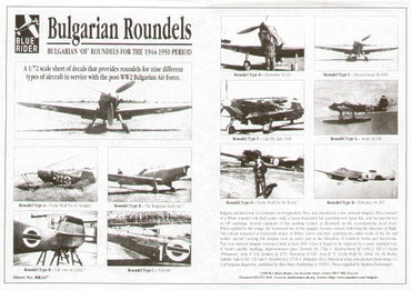 Blue Rider BR247 1:72 Bulgarian Air Force Insignia 1944-50