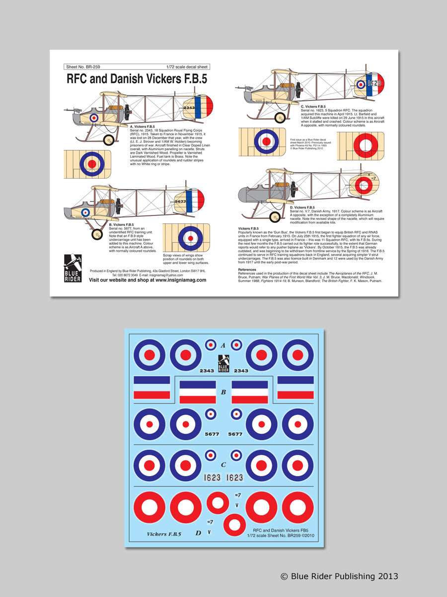Blue Rider BR259 1:72 Vickers F.B.5