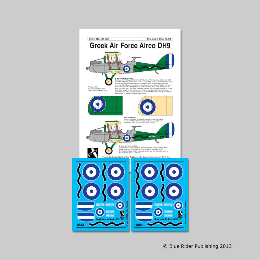 Blue Rider BR306 1:72 AirCo/de Havilland DH.9 in Greek Air Force service