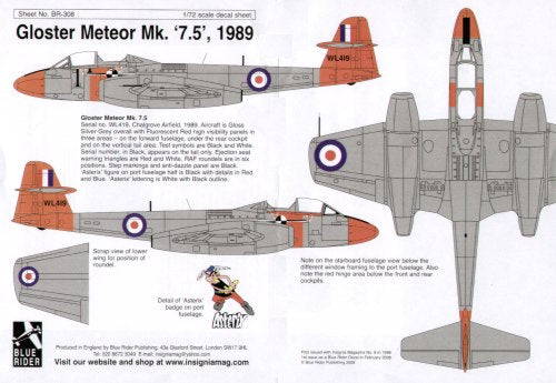 Blue Rider BR308 1:72 Gloster Meteor F.7.5