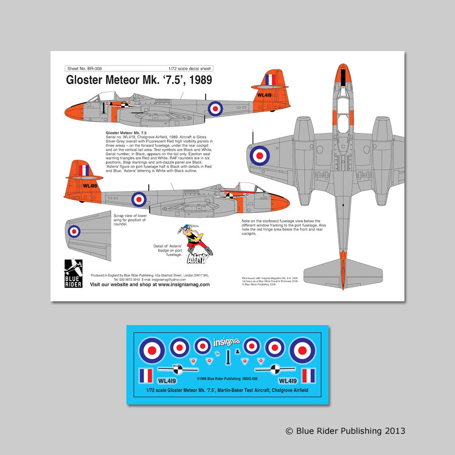 Blue Rider BR308 1:72 Gloster Meteor F.7.5