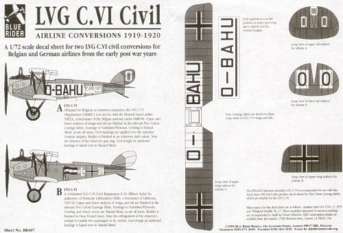 Blue Rider BR407 1:72 LVG C.VI Civil 191-20