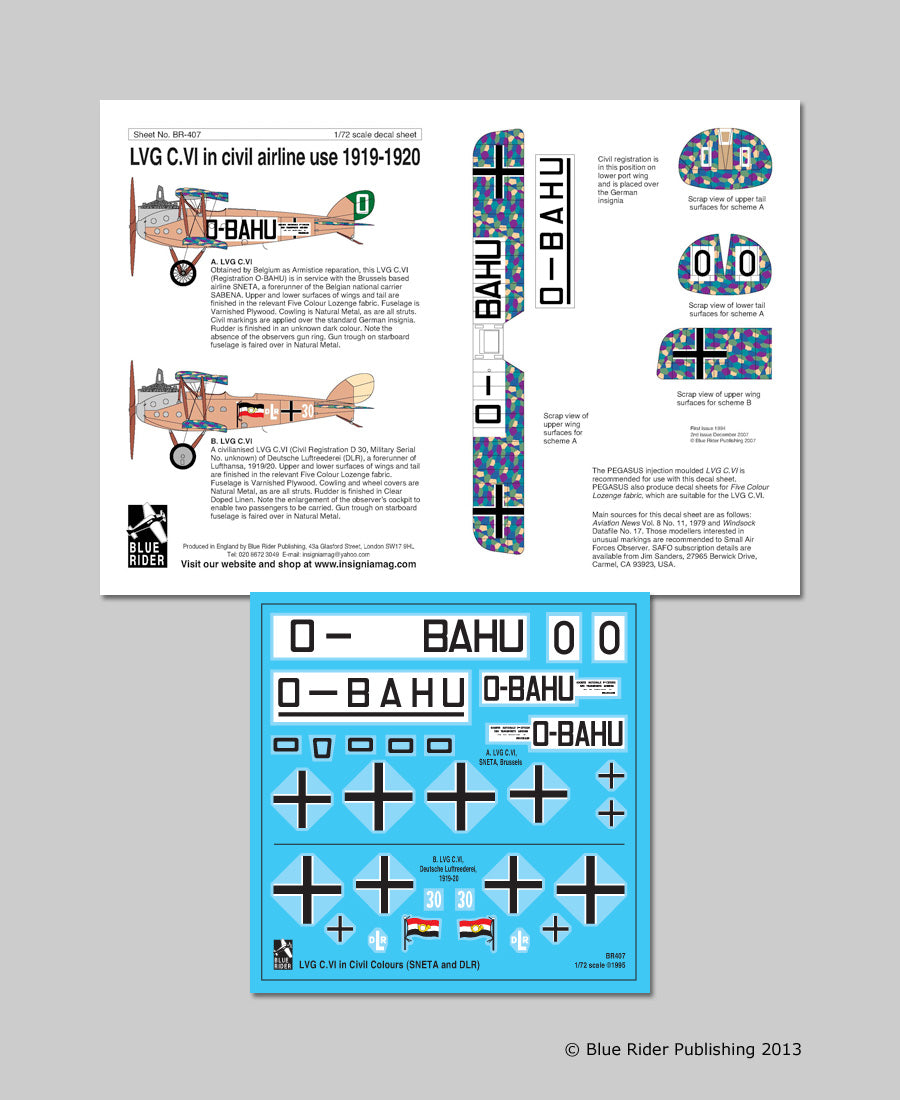 Blue Rider BR407 1:72 LVG C.VI Civil 191-20