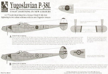 Blue Rider BR410 1:72 Yugoslavian Lockheed P-38L Lightning