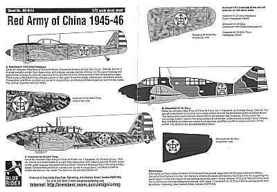 Blue Rider BR414 1:72 Red Army of China Air Force 1945-46