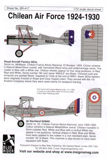 Blue Rider BR417 1:72 Chilean Air Force