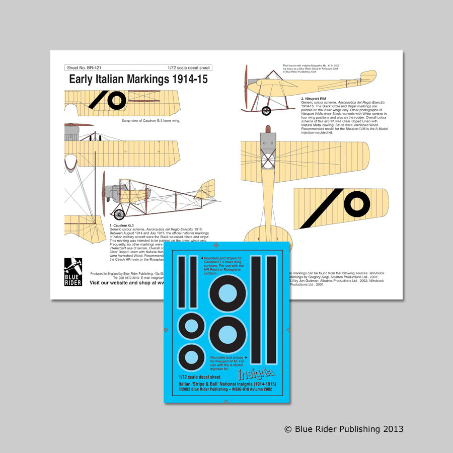 Blue Rider BR421 1:72 Early Italian markings 1914-15