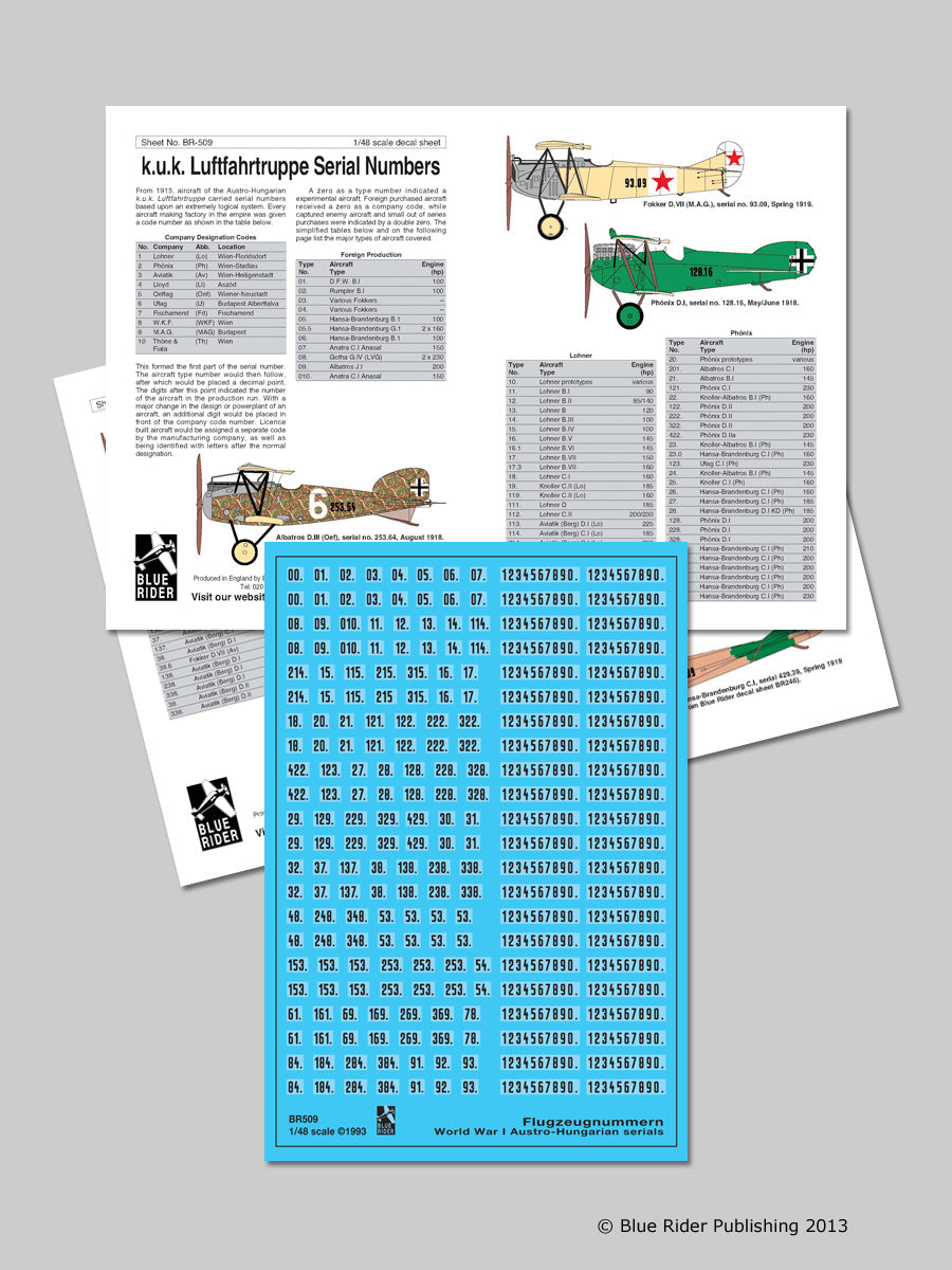 Blue Rider BR509 1:48 WWI Austro-Hungarian serials 1916-1918