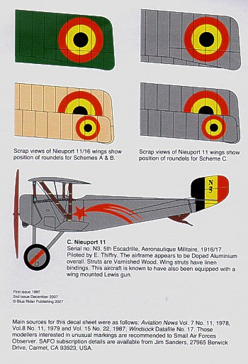 Blue Rider BR513 1:48 Belgian Air Force WWI Nieuport N.16 & N.11