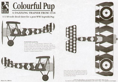 Blue Rider BR514 1:48 Colourful Sopwith Pup 1918