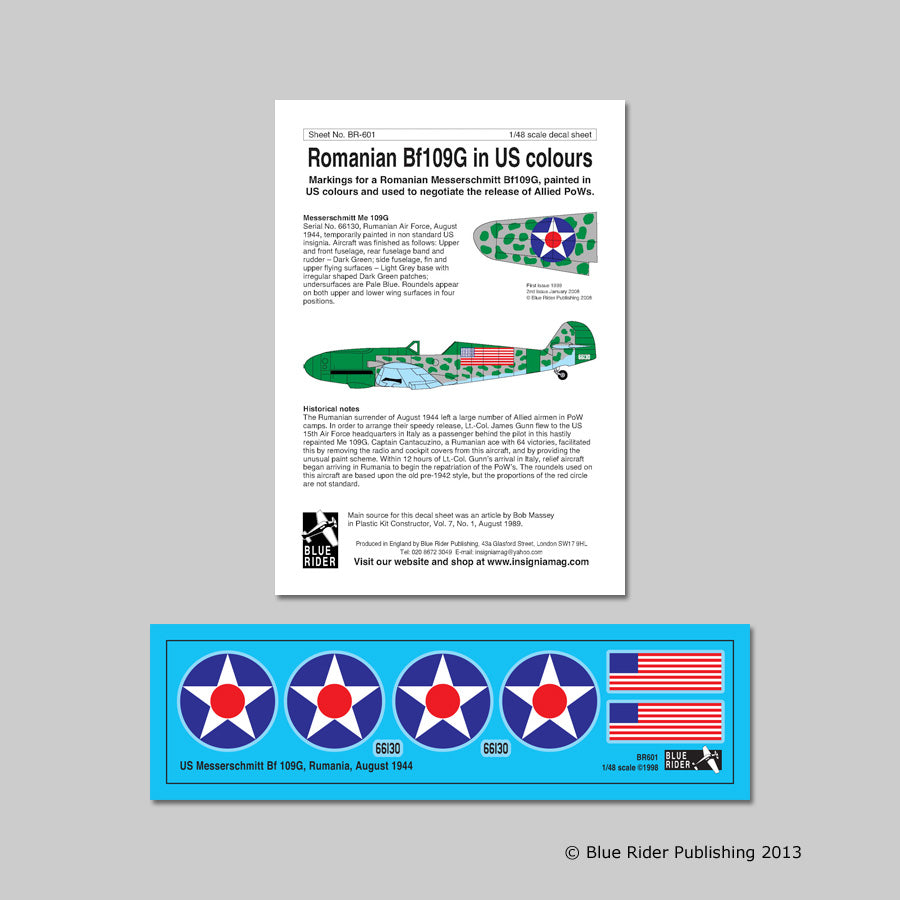 Blue Rider BR601 1:48 Messerschmitt Bf-109G in US markings 1944